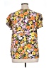 Haptics 100% Rayon Floral Yellow Short Sleeve Blouse Size 1X - photo 2