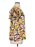 Haptics 100% Rayon Floral Yellow Short Sleeve Blouse Size 1X - photo 4