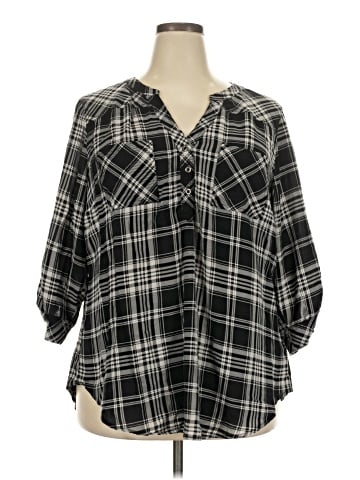 Torrid 3/4 Sleeve Button-Down Shirt (view 1)