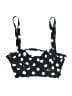 Unique Vintage Polka Dots Black Swimsuit Top Size XS - photo 1
