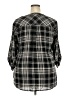 Torrid Plaid Black 3/4 Sleeve Button-Down Shirt Size 2X Plus (2) - photo 2