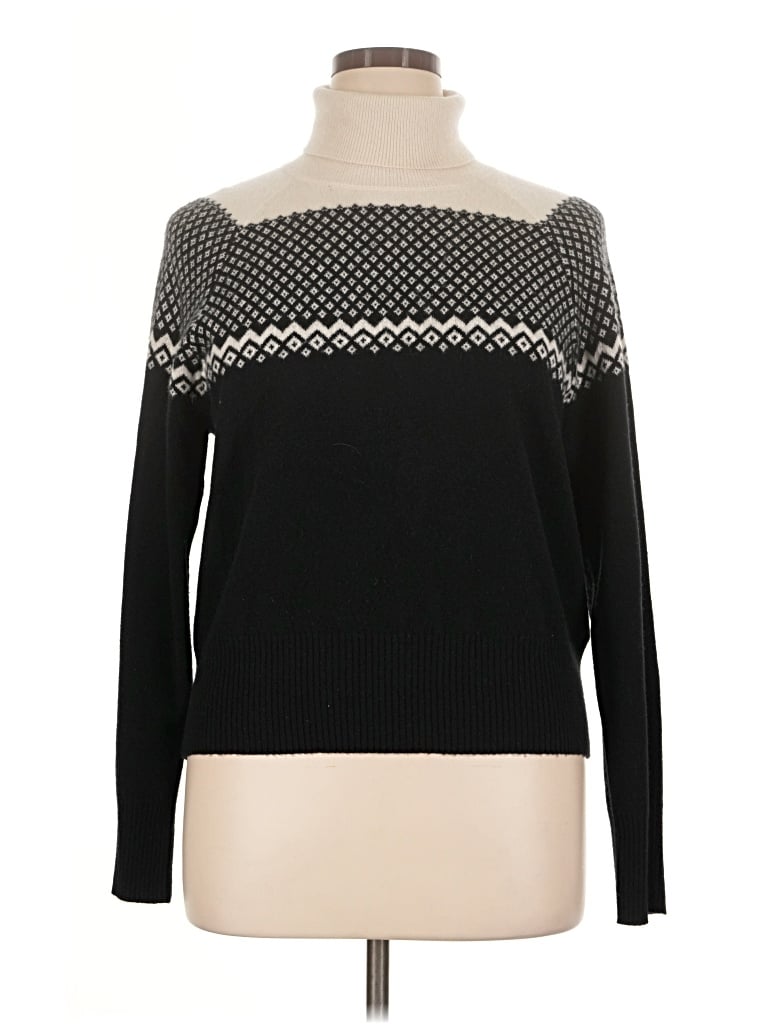 Pre-owned Jcrew Cashmere Pullover Sweater In Black