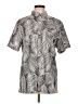 Vuori Chevron-herringbone Gray Short Sleeve Button-Down Shirt Size L - photo 1