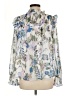 Halogen 100% Polyester Floral Ivory Long Sleeve Blouse Size M - photo 2