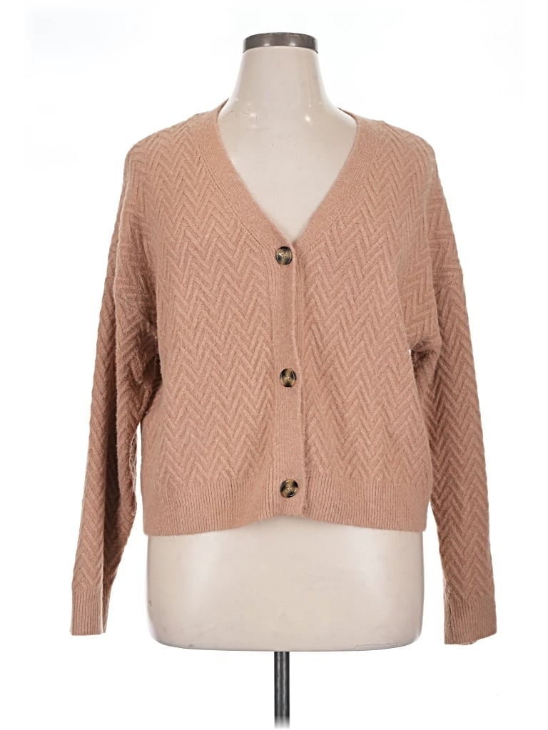 Pre-owned New York And Company Cardigan Sweater In Tan