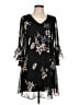 Calvin Klein 100% Polyester Floral Black Casual Dress Size 10 - photo 1