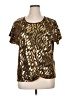 Cathy Daniels 100% Polyester Metallic Gold Short Sleeve Top Size XL - photo 1