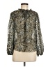 Rebecca Taylor Animal Print Silver Long Sleeve Blouse Size 8 - photo 1