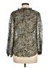 Rebecca Taylor Animal Print Silver Long Sleeve Blouse Size 8 - photo 2