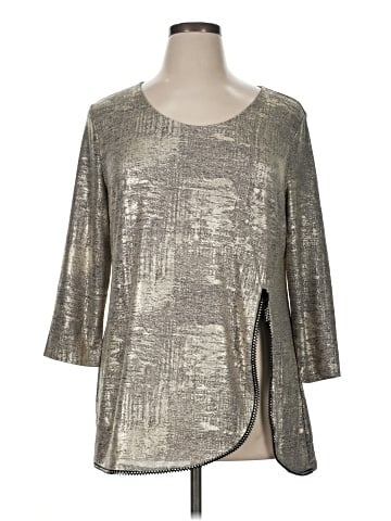 JM Collection 3/4 Sleeve Top (view 1)