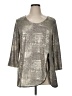 JM Collection Metallic Silver 3/4 Sleeve Top Size XL - photo 1