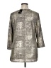 JM Collection Metallic Silver 3/4 Sleeve Top Size XL - photo 2