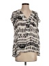 Parker 100% Silk Gray Short Sleeve Silk Top Size S - photo 1