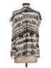 Parker 100% Silk Gray Short Sleeve Silk Top Size S - photo 2