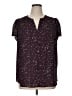 Monday Fun 100% Polyester Stars Burgundy Short Sleeve Blouse Size 1X - photo 1