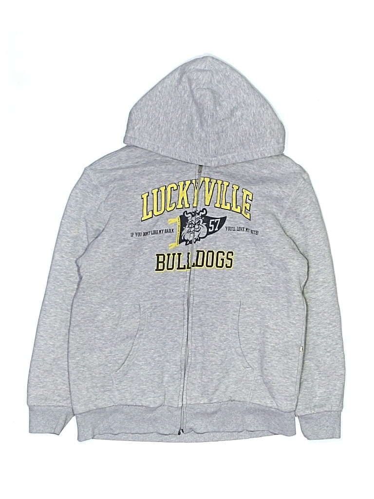 Pre-owned Lucky Brand Kids' Zip Up Hoodie In Gray