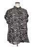 Evri 100% Rayon Animal Print Silver Short Sleeve Blouse Size 2X - photo 1