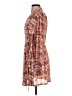 Ark & Co. 100% Polyester Print Orange Casual Dress Size S - photo 5