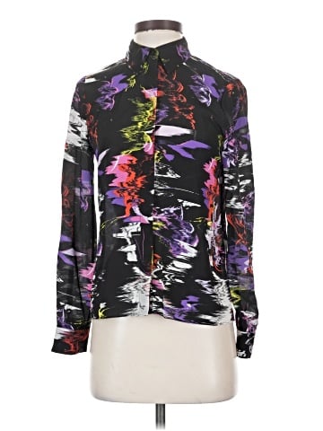 Alice + Olivia Long Sleeve Silk Top (view 1)