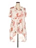 Torrid 100% Polyester Floral Ivory Short Sleeve Blouse Size 2X Plus (2) - photo 1