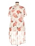 Torrid 100% Polyester Floral Ivory Short Sleeve Blouse Size 2X Plus (2) - photo 2