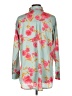 Boohoo 100% Polyester Floral Teal Long Sleeve Blouse Size 12 - photo 2