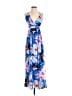 Express 100% Polyester Floral Blue Casual Dress Size XS - photo 1