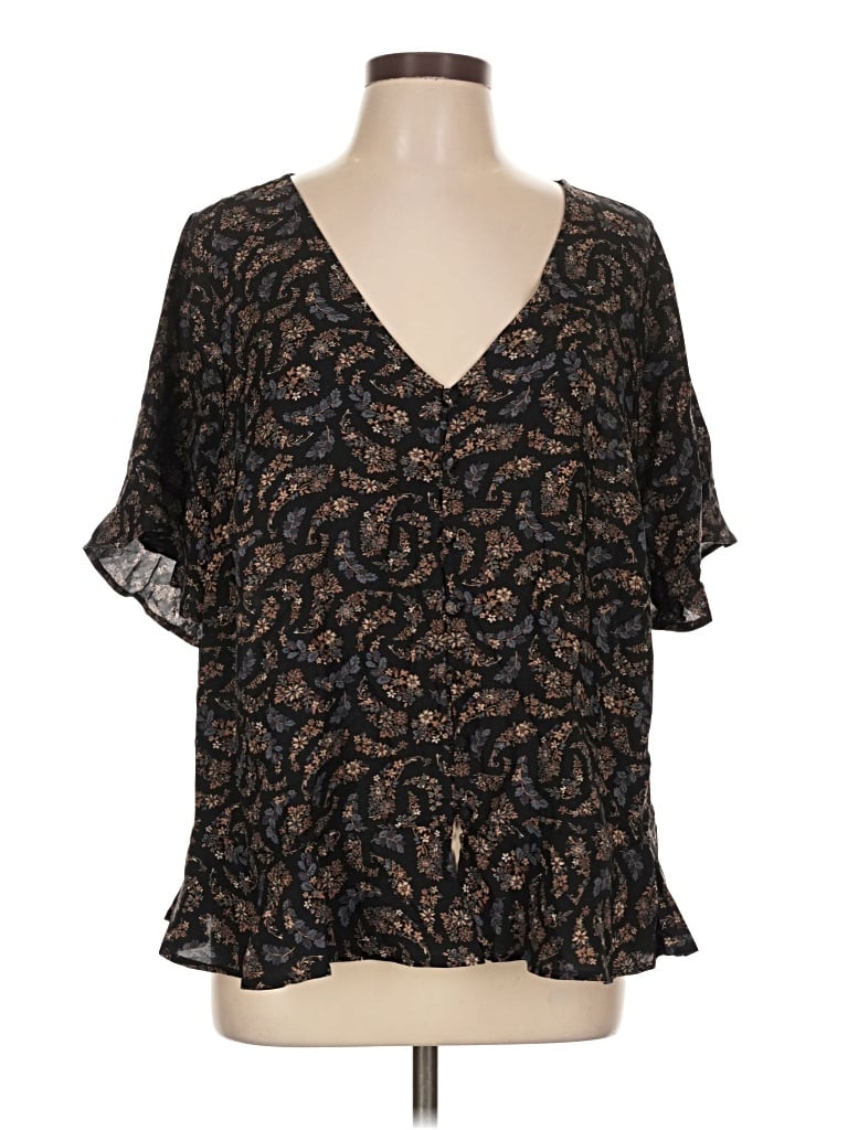 Torrid Short Sleeve Blouse In Black