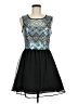 Unbranded 100% Polyester Argyle Blue Cocktail Dress Size 9 - photo 1