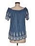 Pleione 100% Rayon Blue Short Sleeve Blouse Size M - photo 2
