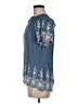 Pleione 100% Rayon Blue Short Sleeve Blouse Size M - photo 5