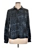 Zac & Rachel 100% Polyester Metallic Blue Long Sleeve Blouse Size XL - photo 1