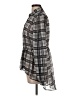 Paper Tee 100% Polyester Plaid Gray Long Sleeve Blouse Size L - photo 5