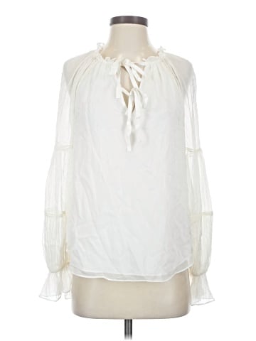 Cinq à Sept Long Sleeve Silk Top (view 1)