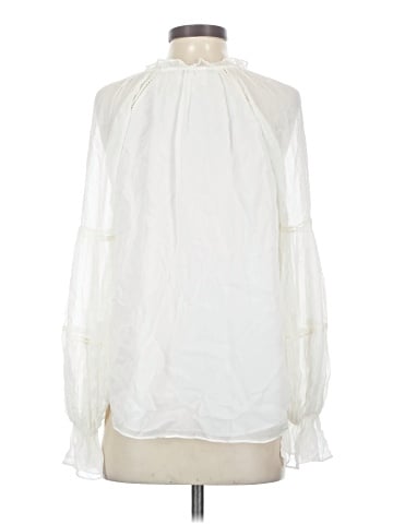 Cinq à Sept Long Sleeve Silk Top (view 2)