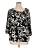 Talbots 100% Viscose Black 3/4 Sleeve Blouse Size XL - photo 1