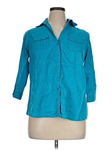 Cato 3/4 Sleeve Button-Down Shirt (view 1)