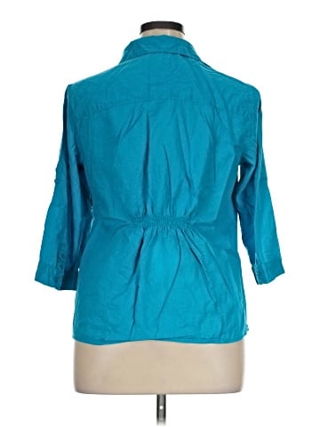 Cato 3/4 Sleeve Button-Down Shirt (view 2)