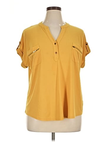 Flower & Feather Short Sleeve Blouse (view 1)