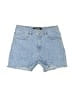 Express Animal Print Blue Denim Shorts Size 4 - photo 1