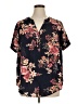 Torrid Floral Black Short Sleeve Blouse Size 1X Plus (1) - photo 1