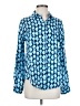 Lilly Pulitzer 100% Linen Print Blue Long Sleeve Blouse Size XS - photo 1
