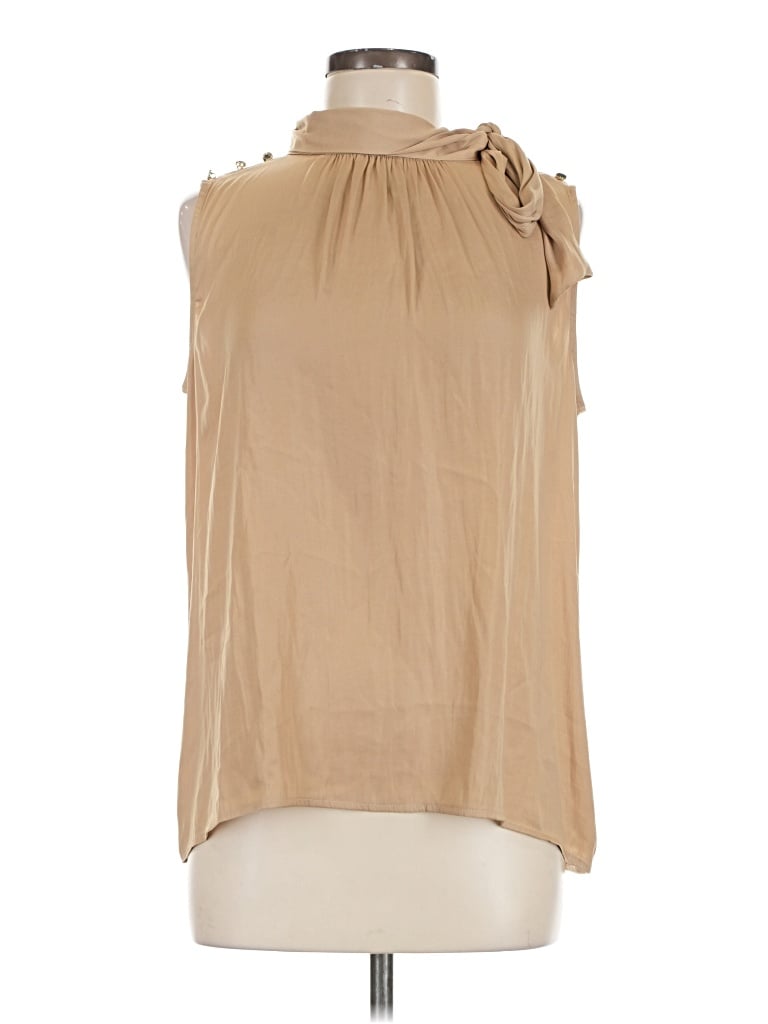 Pre-owned Ann Taylor Sleeveless Blouse In Tan
