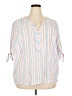 Kim Rogers Stripes Blue 3/4 Sleeve Blouse Size 3X - photo 1