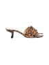 by FAR 100% Leather Animal Print Brown Sandals Size EU 38 - photo 1