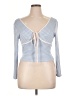 Cider Checkered-gingham Blue Long Sleeve Top Size 0X - photo 1