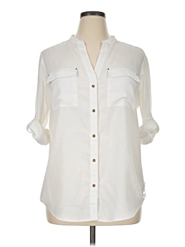 Premise Studio 3/4 Sleeve Button-Down Shirt (view 1)