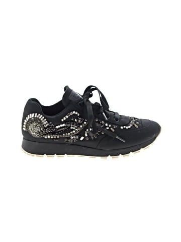 Prada Black Fabric Crystal Embellished Low Top Sneakers (view 1)