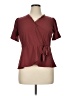Lavish Burgundy Short Sleeve Blouse Size XL - photo 1