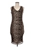 Ember 100% Polyester Animal Print Brown Cocktail Dress Size M - photo 1